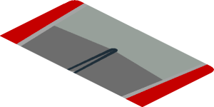 ~Sticker  4.0 x  1.8 with Ferrari Rectangular Badge and Black Air Vent on Red Background - First Face