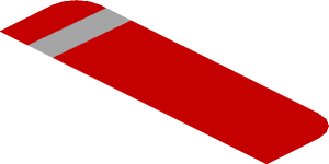 ~Sticker  0.8 x  4.1 with Black Air Vent on Red Background - First Face