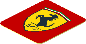 Sticker  0.9 x  0.8 with Ferrari Rounded Badge on Red Background Sticker  0.9 x  0.8 with Ferrari Rounded Badge on Red Background