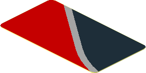 Sticker  1.0 x  1.8 with Black Trapezoid on Red Background Right