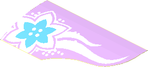 Sticker  1.9 x  3.9 with Medium Azure Flower and White Swirls on Lavender Background (Formed)