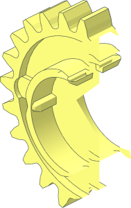 ~Technic Gear 24 Tooth with Clutch on Both Sides Half