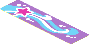 Sticker  0.8 x  3.0 with Dark Pink, White and Medium Azure Shooting Star, Z-Shape