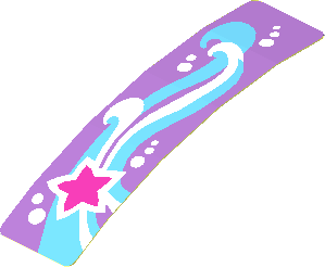 Sticker  0.8 x  3.0 with Dark Pink, White and Medium Azure Shooting Star, Z-Shape (Formed)
