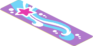 Sticker  0.8 x  3.0 with Dark Pink, White and Medium Azure Shooting Star, S-Shape