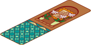 Sticker  5.9 x  1.9 with  1 Family Portrait and  2 Flower Pots in Front of a Window