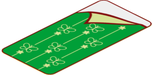 Sticker  3.9 x  1.9 with Bright Green Bed Sheets