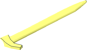 ~Minifig Sword Greatsword Pointed with Upturned Crossguard - Quarter