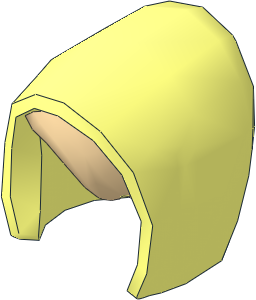 Minifig Hood with Tan Fringe Pattern