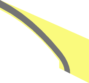 ~Arch  1 x  6 Raised with Metallic Silver Curved Stripe Pattern - Half