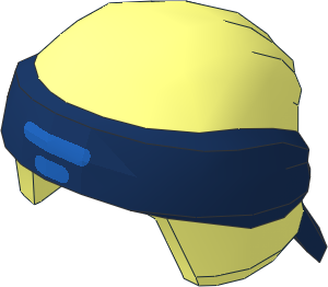 Minifig Hat Ninja Wrap with Dark Blue Bandana and Blue Lines Pattern
