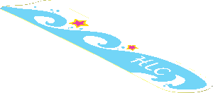 Sticker  1.1 x  5.6 with Medium Azure Wave and "HLC"