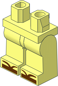 Minifig Hips and Legs with Reddish Brown Sandals Pattern