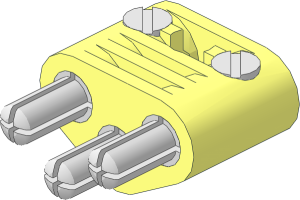Electric Plug Triple with Cross-Cut Pin (Type 2) and Cable End (Complete)