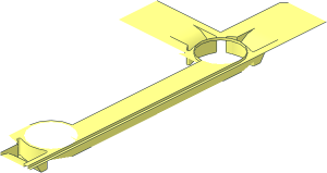 ~Technic Beam 15 x  5 with Open Center and 3 Truss Bars Quarter Half