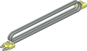 Electric Cable Extension Coiled Triple with Cross-Cut Pin (Type 2) (Complete)