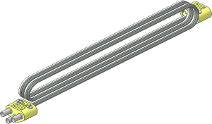 Electric Cable Extension Coiled Triple with Hollow Pin (Type 1) (Complete)