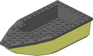 Boat Hull Floating 16 x 8 with Dark Bluish Grey Deck Boat Hull Floating 16 x 8 with Dark Bluish Grey Deck