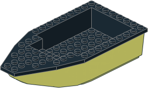 Boat Hull Floating 16 x  8 with Black Deck