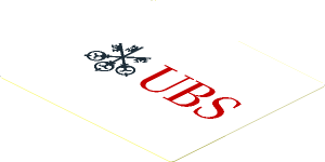 Sticker  3.4 x  3.8 with UBS Logo on White Background