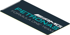 Sticker  1.8 x  3.8 with AMG Petronas Formula One Team Logo on Black Background