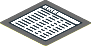 Sticker  1.8 x  1.8 with Black Stripes in White Square on Grey Background