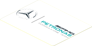 Sticker  2.8 x  3.8 with Mercedes AMG Petronas Formula One Team Logo on White Background