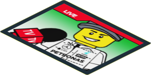 Sticker  2.8 x  3.8 with Screen with Winner Interview on Black Background