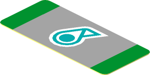 Sticker  0.8 x  1.8 with Petronas Logo and Green Stripes on Grey Background