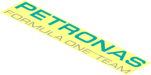 ~Sticker  1.8 x  3.8 with AMG Petronas Formaula One Team Logo on Black Background - Logo