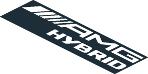 ~Sticker  1.0 x  3.8 with White Logos on Black Background Right - AMG Logo