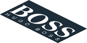 ~Sticker  1.0 x  3.8 with White Logos on Black Background Right - BOSS Logo