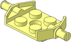 Plate 2 x 2 with 2 Wheel Pins Extended with Wishbones Plate 2 x 2 with 2 Wheel Pins Extended with Wishbones
