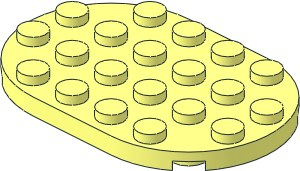 Plate 4 x 6 with Rounded Ends Plate 4 x 6 with Rounded Ends