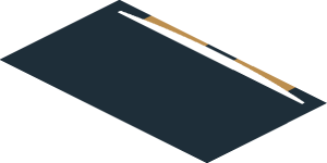 ~Sticker  1.8 x  4.0 with Black Square and Gold Stripes on Black Background - Third Face