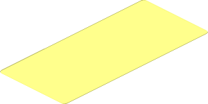 ~Sticker  1.8 x  4.0 with Black Square and Gold Stripes on Black Background - Bottom Face