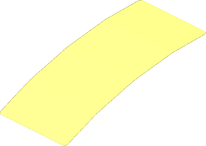 ~Sticker  1.8 x  4.0 with Black Square and Gold Stripes on Black Background - Bottom Formed Face