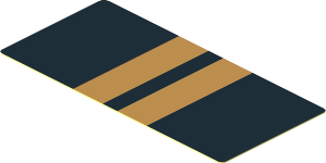 Sticker  1.8 x  3.8 with Gold Stripes on Black Background