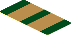 Sticker  0.9 x  1.8 with Gold Stripes on Green Background