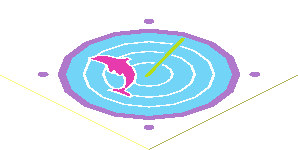 Sticker 1.9 x 1.9 with Dark Pink Dolphin on Medium Azure Radar Sticker 1.9 x 1.9 with Dark Pink Dolphin on Medium Azure Radar