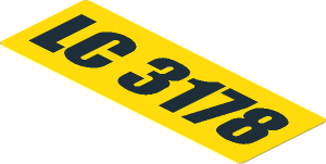 Sticker  1.0 x  2.7 with Black "LC 3178"