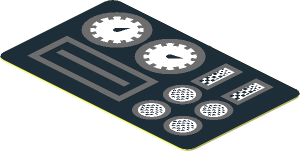 Sticker  1.1 x  1.8 with Machine Gauges and Buttons