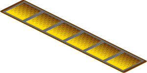 Sticker  1.1 x  5.7 with  6 Yellow Windows Pattern