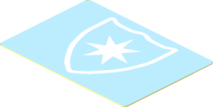 Sticker  1.3 x  1.9 with Maersk Logo on White Shield