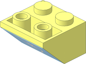 Slope Brick 45  2 x  2 Inverted with Maersk Logo on White Shield Sticker
