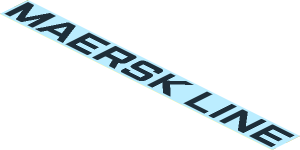 Sticker  1.7 x 17.1 with "MAERSK LINE" on Maersk Blue Background