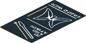 Sticker  2.7 x  1.6 with Aurebesh Characters, Spear and Glider Sketch