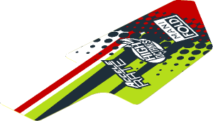 Sticker with Sponsorship Logos, Black, Lime, Red and White Stripes for Panel Smooth Medium #4