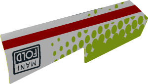 Sticker with Red Line, Lime Dots and "MANIFOLD" Logo for Technic Panel Fairing Smooth #22 (Thin Short) (Formed)
