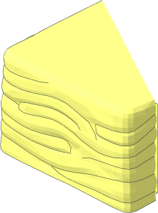 ~Duplo Brick  2 x  2 with Hay Bale Texture Half